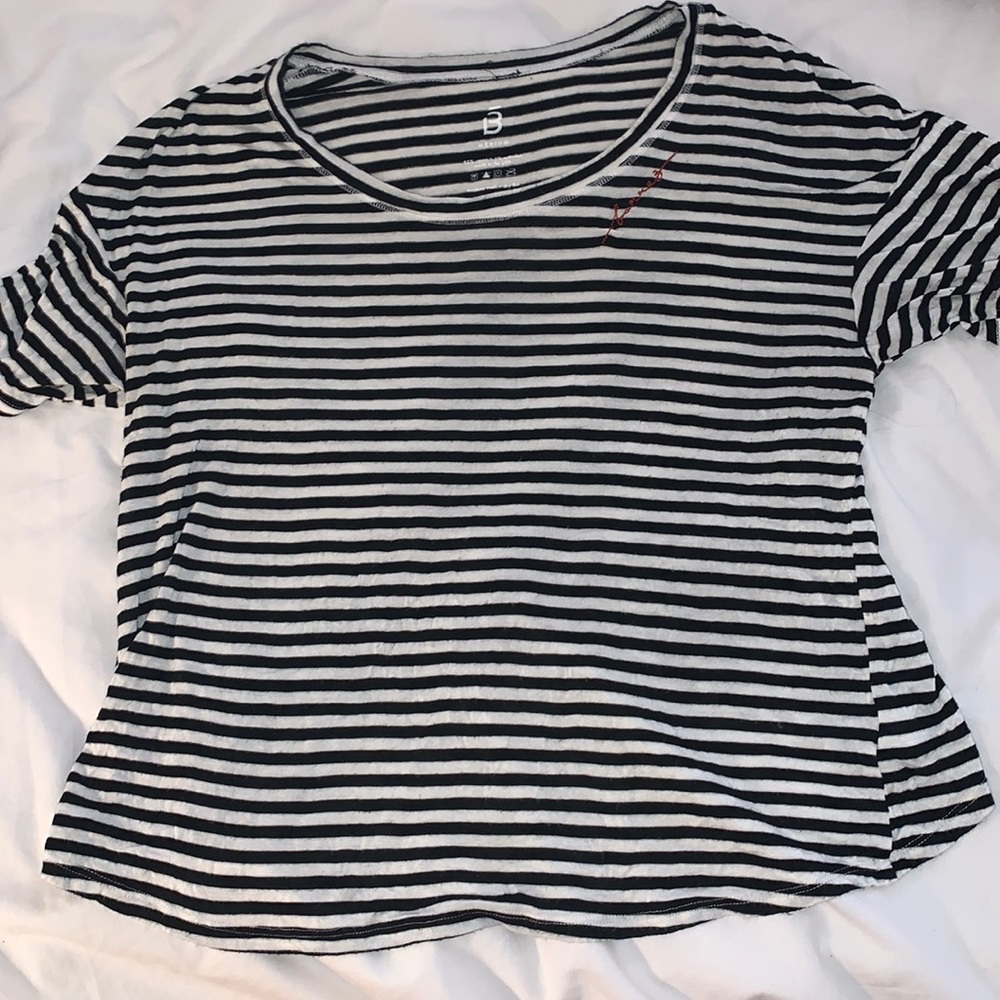 Barre3 striped top with embroidery